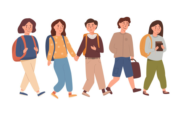 在白色背景下孤立的儿童或小学生图片下载