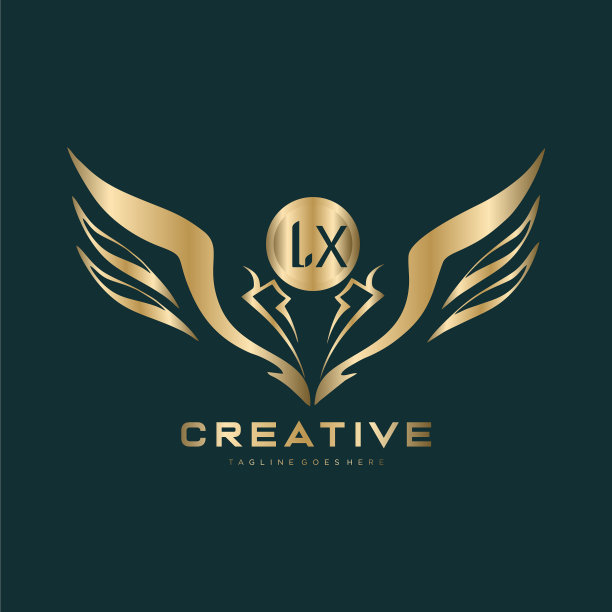 Lx字母首字母与皇家豪华标志模板图片下载