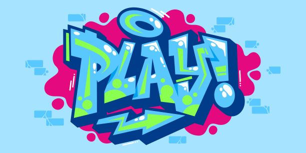 抽象文字游戏涂鸦风格字体字母矢量插图艺术图片下载