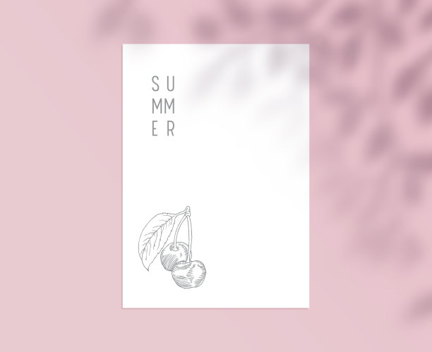 固定模板与樱桃设计元素上图片下载