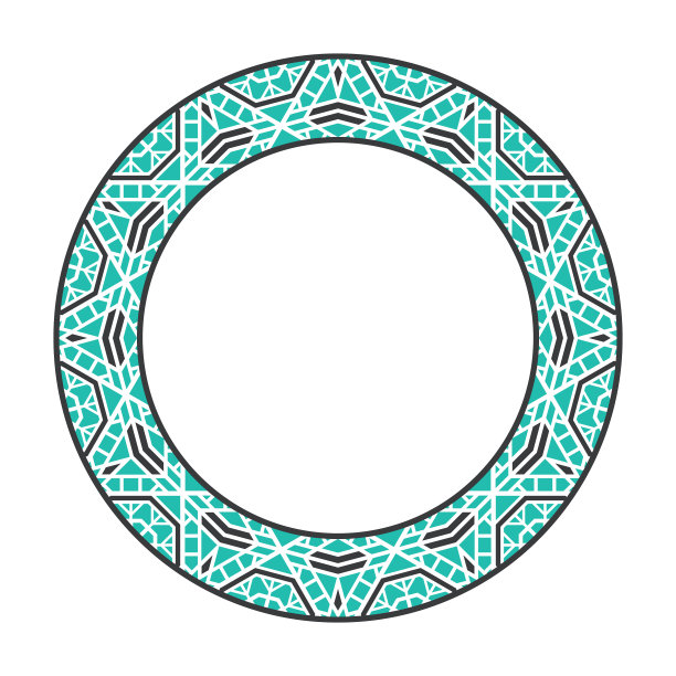 亚洲部落圆形框架图片下载