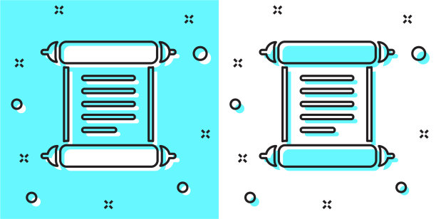 黑线法令纸羊皮纸卷轴图标图片下载