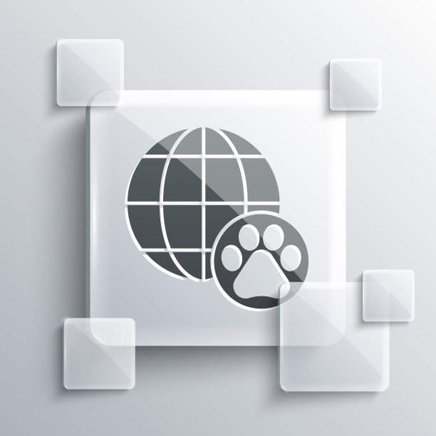 灰色世界宠物图标孤立在灰色背景图片下载