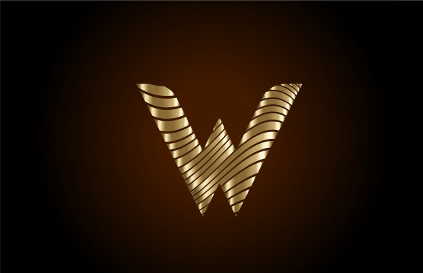 W黄色字母公司标志图标图片下载