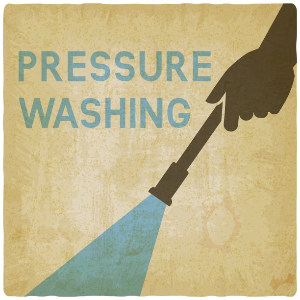 洗的压力。手与喷枪在复古背景图片下载