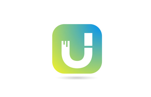 绿色蓝色u字母标志图标设计图片下载
