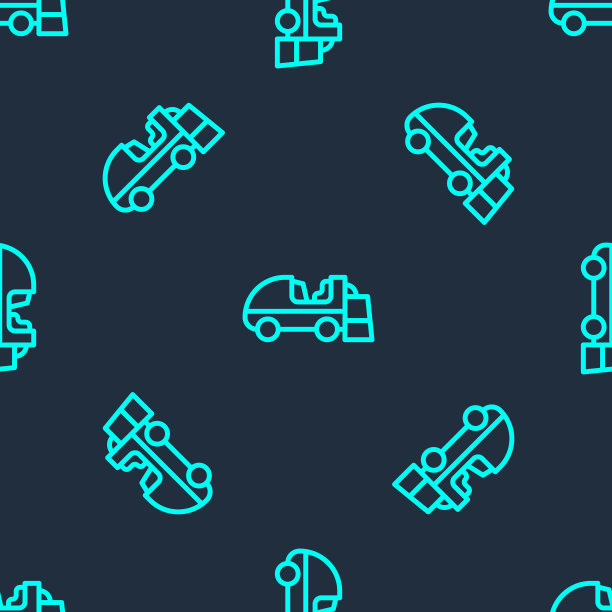 绿线冰表面修复器图标隔离无缝模式在蓝色背景。冰场覆冰机。冰场和体育场的清洁剂。向量图片下载