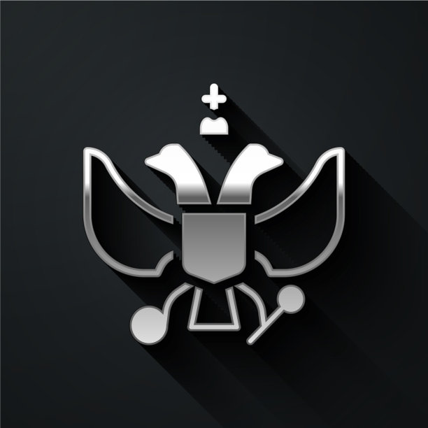 俄罗斯国徽银饰孤立上图片下载