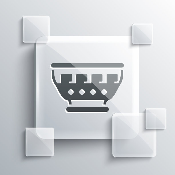 灰色古希腊碗形图标孤立于灰色之上图片下载