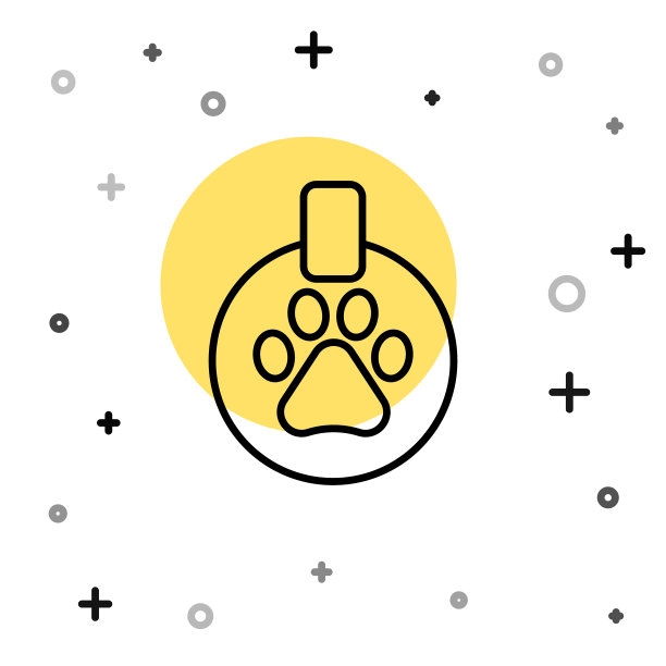 黑色线领与姓名标签图标隔离图片下载