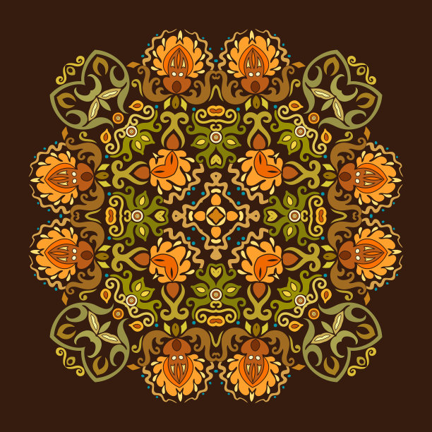 民族抽象花朵图片下载