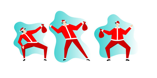 圣诞老人穿着红色的服装开心的跳舞图片下载