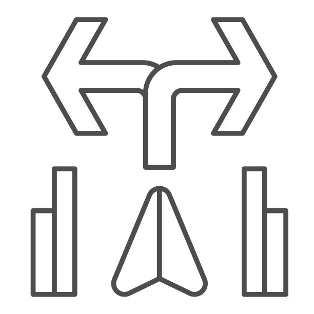 GPS运动导航仪信号细线图标图片下载