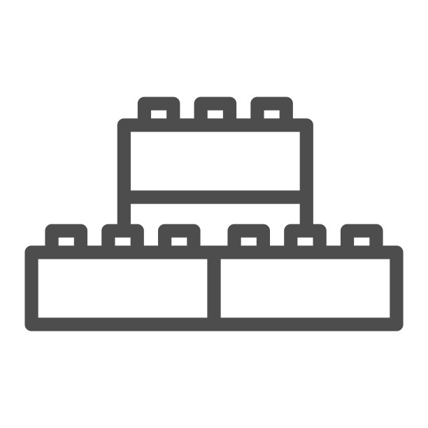 构造器线图标儿童玩具概念建筑图片下载