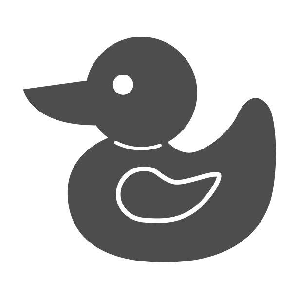 鸭子玩具固体图标儿童概念橡胶图片下载