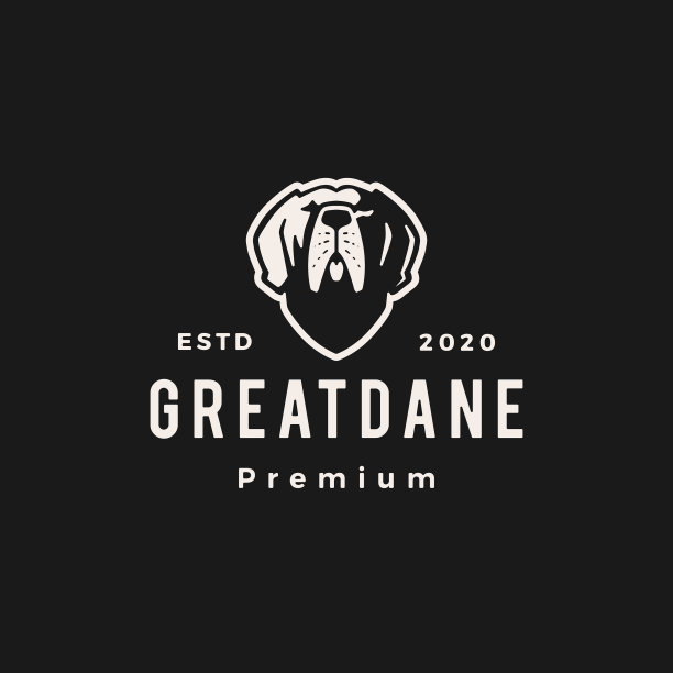 大丹狗潮人复古标志图标图片下载