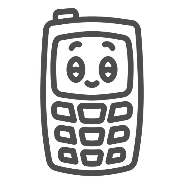 儿童手机线图标儿童玩具概念图片下载