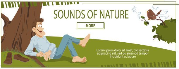 年轻人听鸟鸣在公园概念图片下载