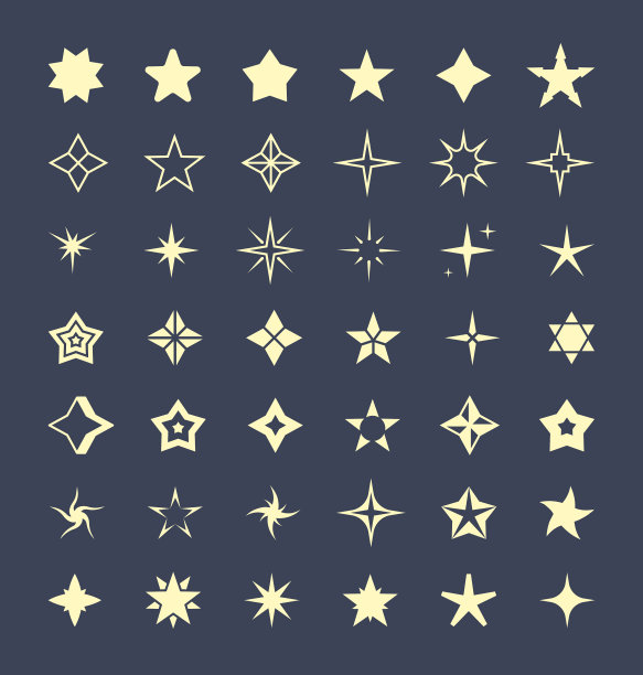 星星各种形状集合抽象图形图片下载