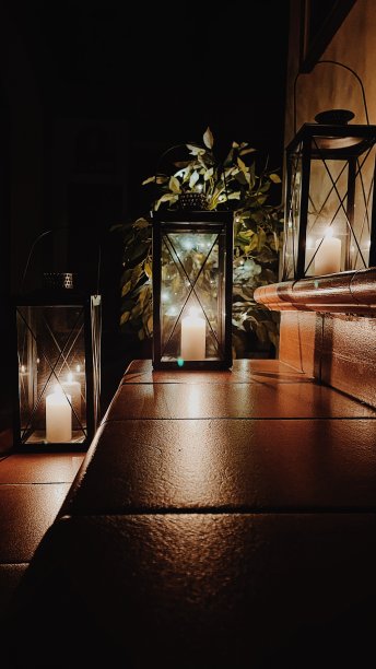 家里的圣诞灯图片下载