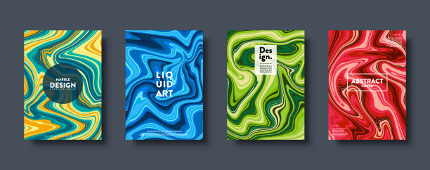 彩色抽象几何背景。液体动态排列梯度波。流体大理石纹理。现代覆盖集。Eps10向量图片下载