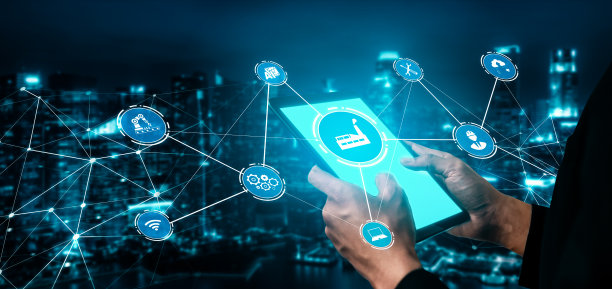 工业4.0技术概念——第四次工业革命的智能工厂图片下载