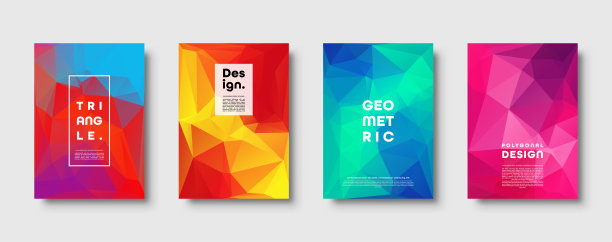 三角形多边形抽象背景。彩色渐变设计。低聚形状横幅。矢量图图片下载