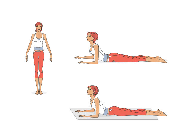 体式瑜伽是女性的姿势。在白色背景上隔离图片下载