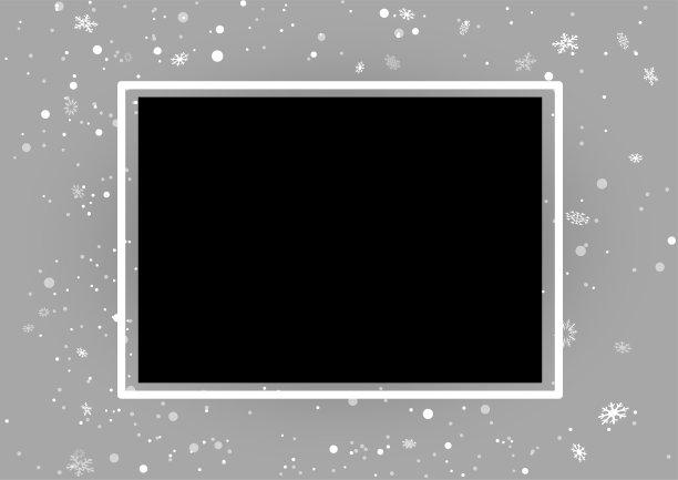 圣诞矩形照片模板与雪图片下载