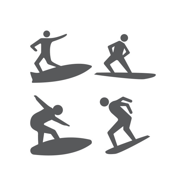 冲浪图标设计模板矢量孤立插图图片下载