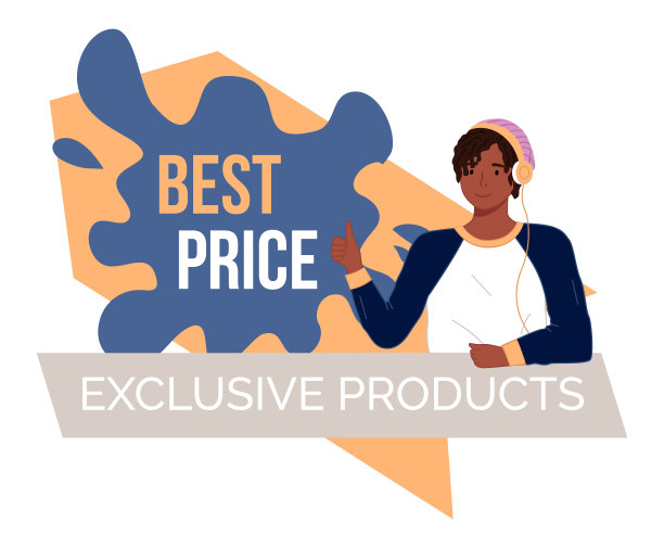 快乐的年轻晒黑的家伙微笑着竖起大拇指。最优惠的价格独家产品背景。广告图片下载