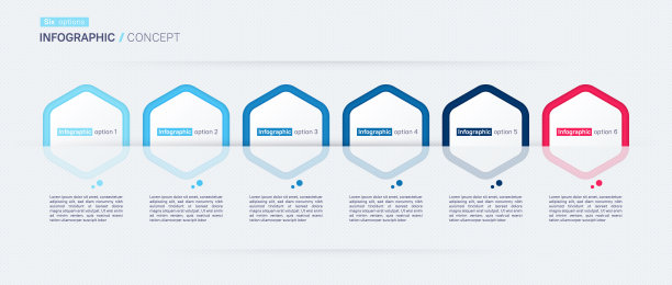 现代矢量信息图概念模板。六个选项图片下载