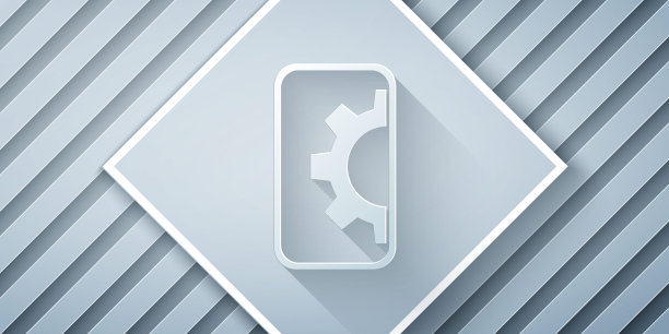 剪纸软件，网页开发，编程概念图标孤立在灰色背景。手机屏幕上的程序语言和程序代码。纸艺术风格。向量图片下载