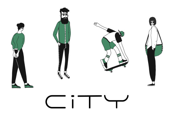 卡通人物，年轻人在各种各样图片下载