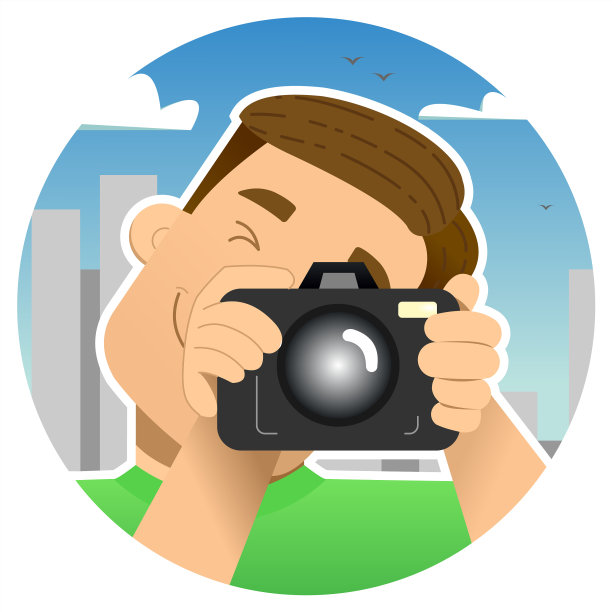 游客，旅行者，一个带着相机微笑的人图片下载