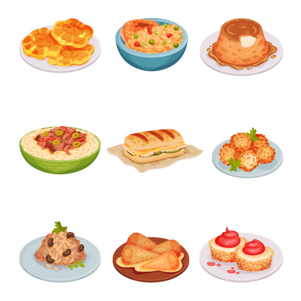 古巴食物，配布丁和烤猪肉三明治图片下载