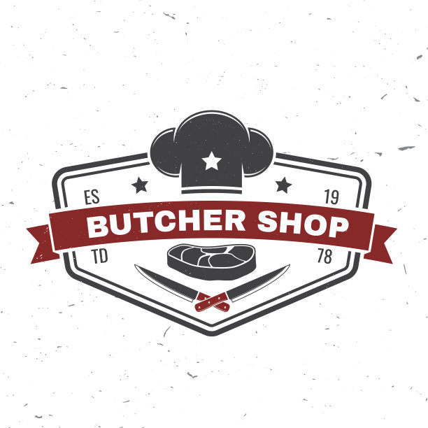 肉店的标牌或标签上有牛排厨师图片下载