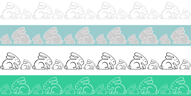 从兔子设置无缝水平边界图片下载