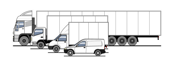 用不同的卡车运送货物和包裹图片下载