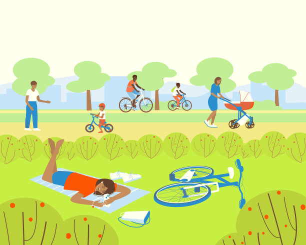 人们在公园里休息图片下载