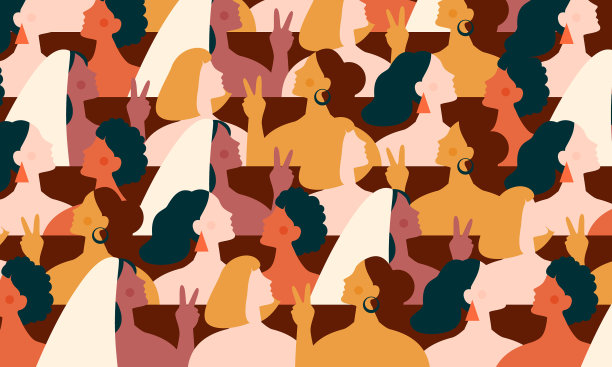 模式女性多样面对不同的种族图片下载