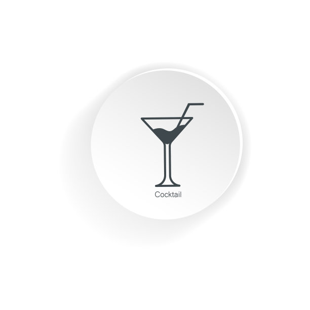 鸡尾酒图标上孤立的白色背景eps 10图片下载