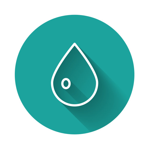 水滴图标白线与长隔离图片下载