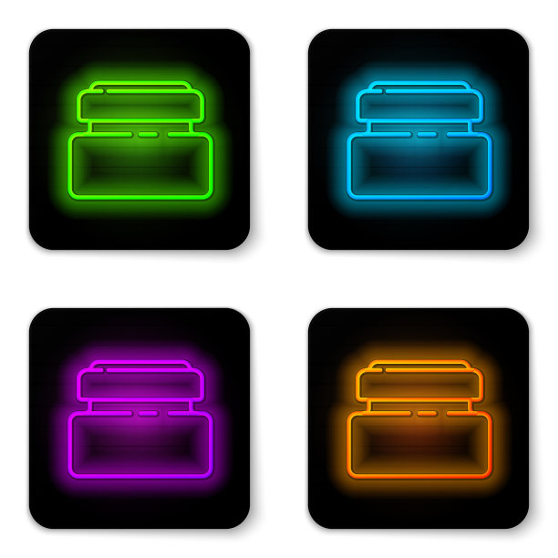 发光的霓虹线霜或乳液化妆品管图片下载