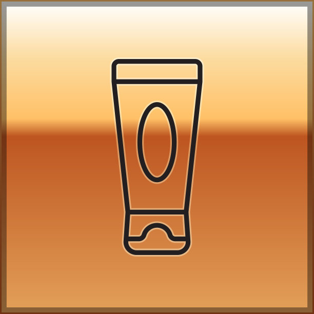 黑色线霜或乳液化妆品管图标图片下载