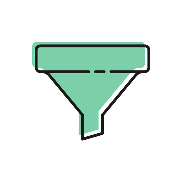 黑线销售漏斗与营销箭头图片下载