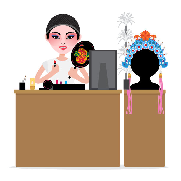 正在化妆的女孩图片下载