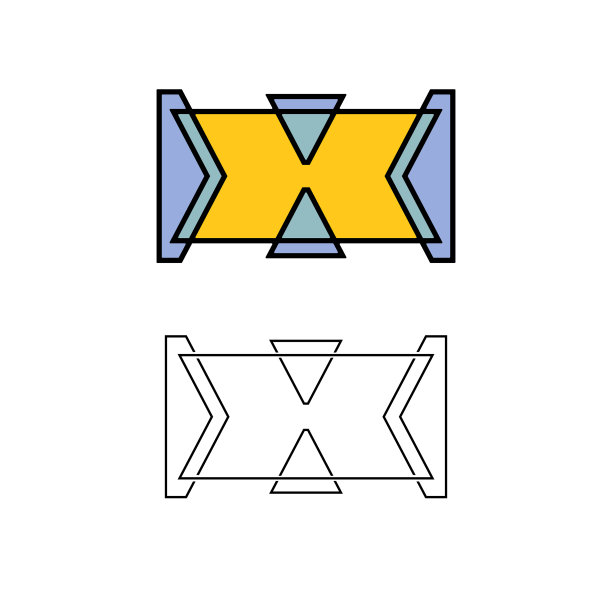 几何简约x字母标志设计图片下载