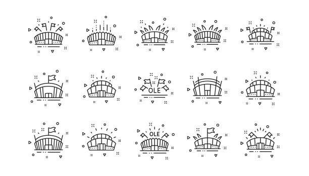 体育场馆线图标咏唱竞技场图片下载