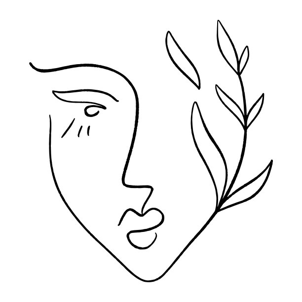 线条艺术女性自我关爱的理念图片下载